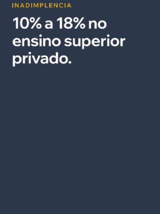 A inadimplência no ensino superior privado vai de 10% a 18%, mas a instituição não perde o
